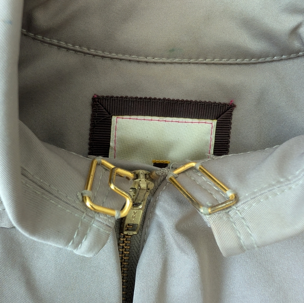 Anthropologie Elevenses Femme Trench Jacket Neutral Motif Size 0 - Picture 4 of 16
